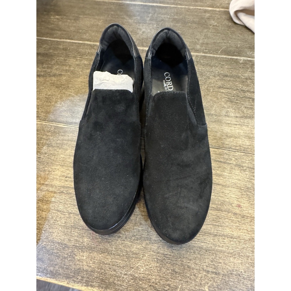 Cordani Amaya Black Suede Size 39 US 8.5 Slip On‎ Wedge Loafer Lug Sole - Picture 4 of 12
